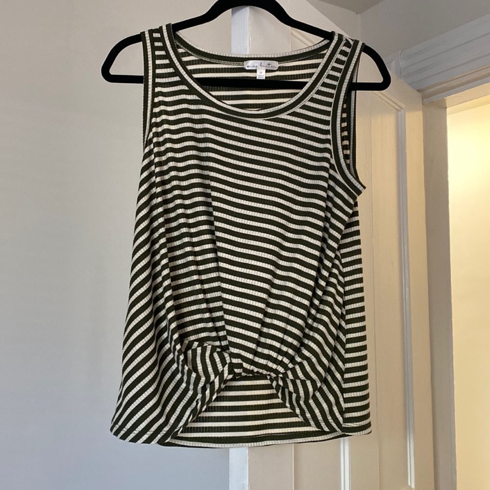 Nine britton twist front striped tank
